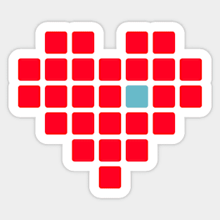 Red heart squares Sticker